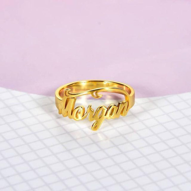 Gold Plated Personalized Name Ring-silviax