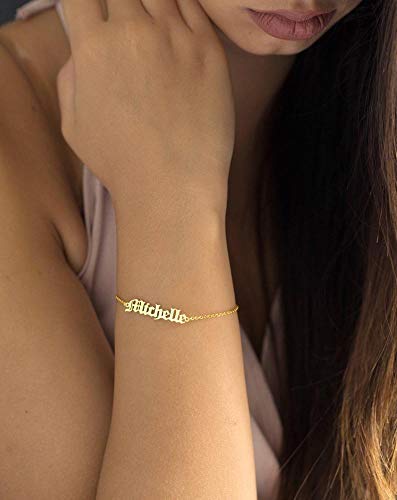 Customized Name Bracelet Gold Plated-silviax
