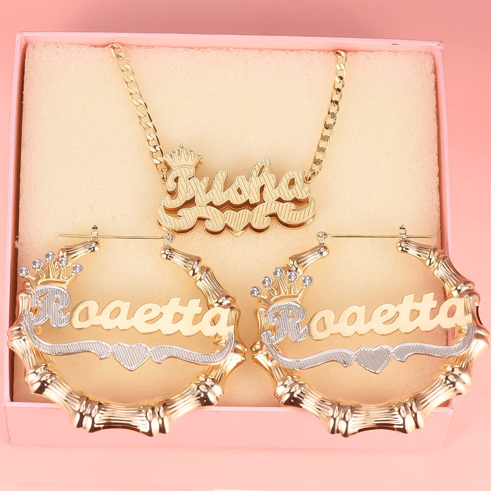 Personalized Crown Name Necklace with 