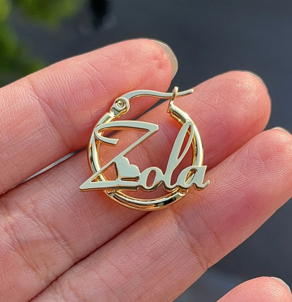 30mm Heart Earring Personalized Mini Name Earrings For Baby Kids Gift