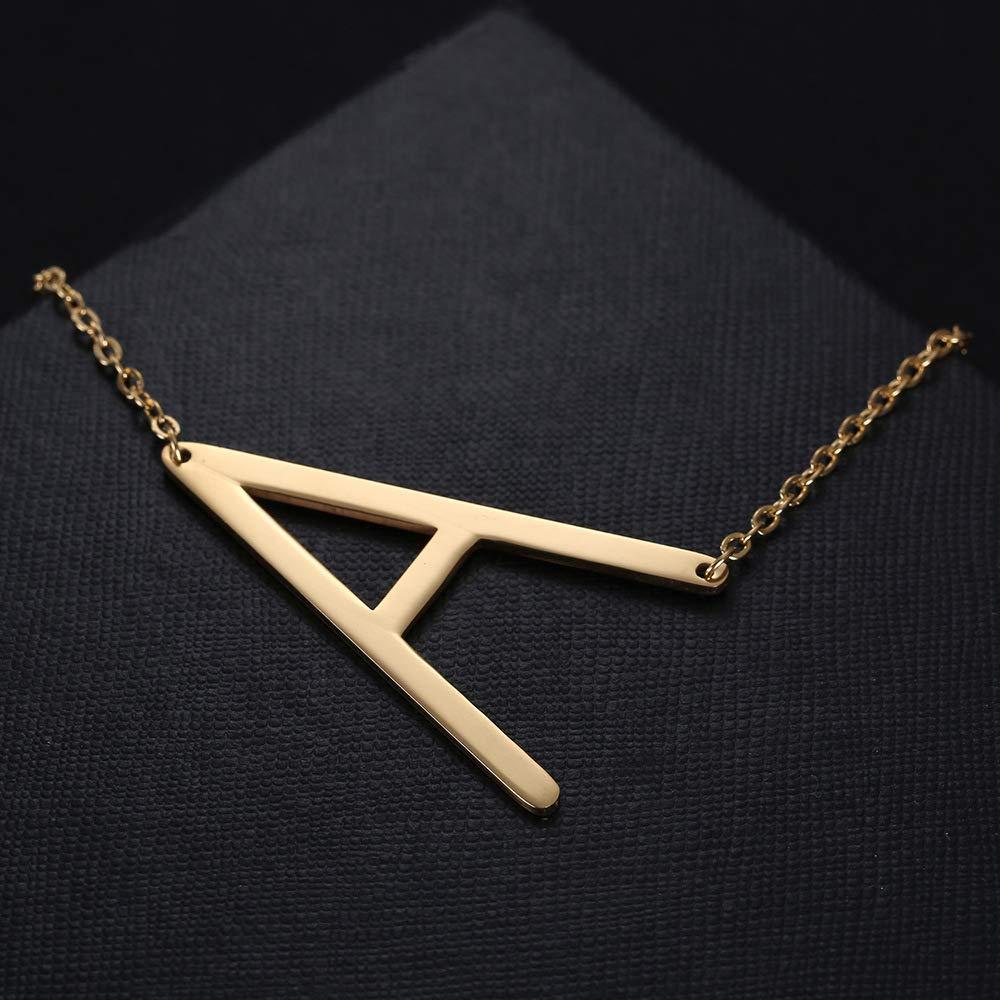 Large Big Letters Pendant Gold Plated Initial Necklace-silviax