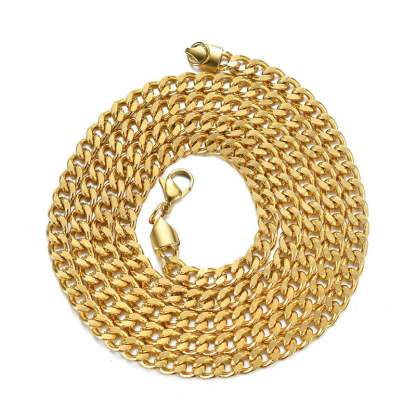 3mm/5mm Cuban Link Chain Gold Plated Necklace-silviax