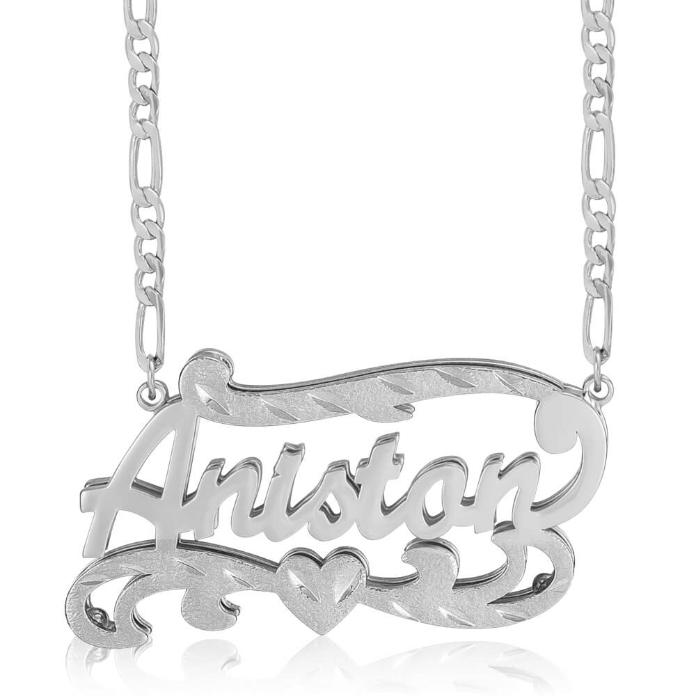 925 Sterling Silver Double Plated Personalized 3D Name Necklace-silviax