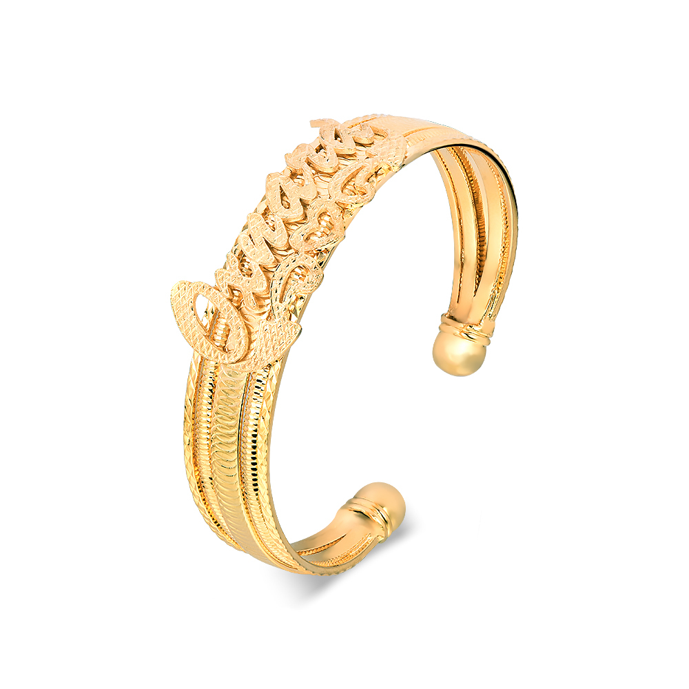 Angle Wing and Heart Personalized Custom Name Bracelet Bangle Gold Plated -silviax