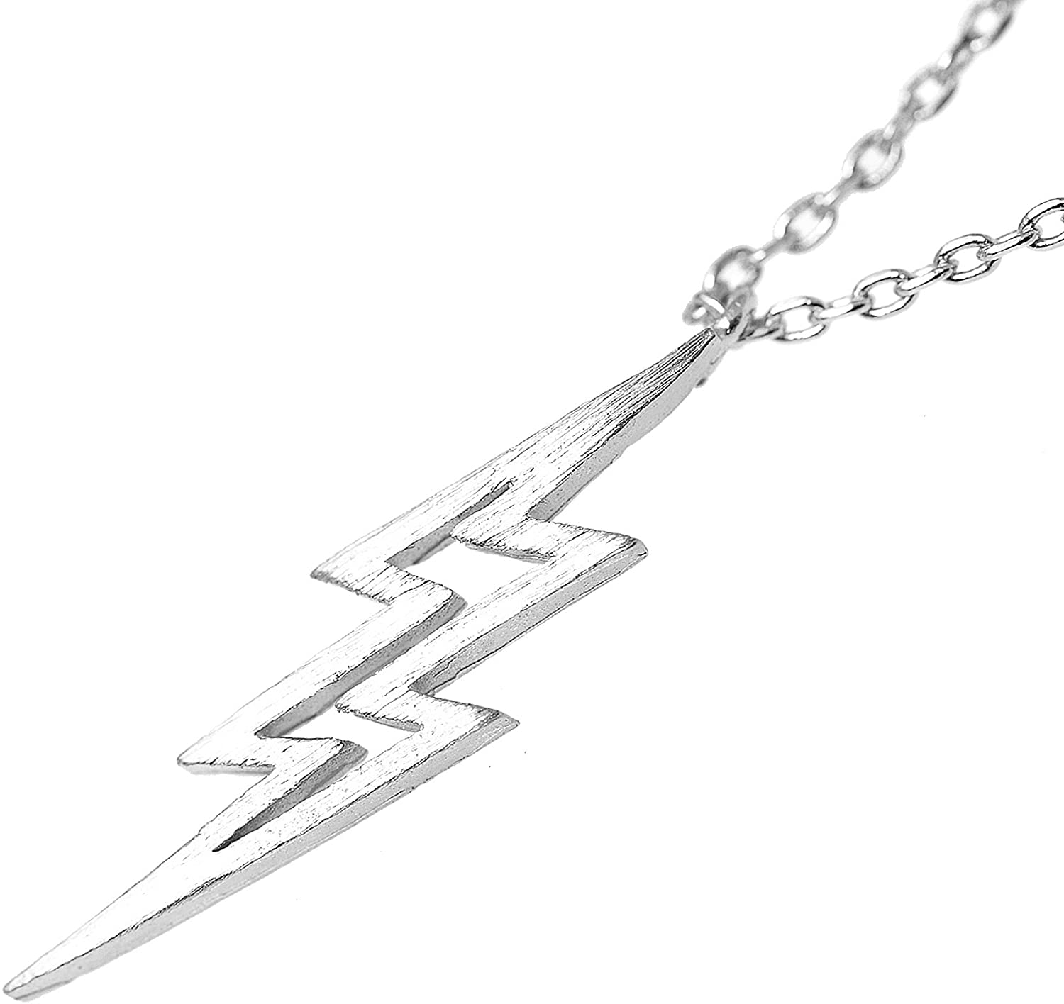 Hollow Lightning Bolt Pendant Gold Plated Necklace-silviax