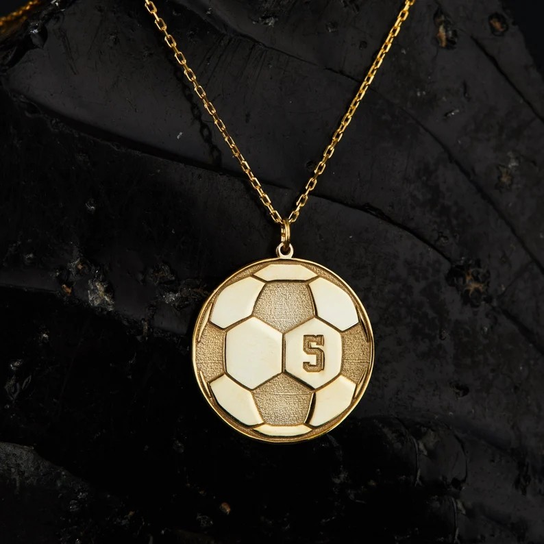 Personalized Custom Gold Plated Sport Soccer Pendant Jersey Number Necklace