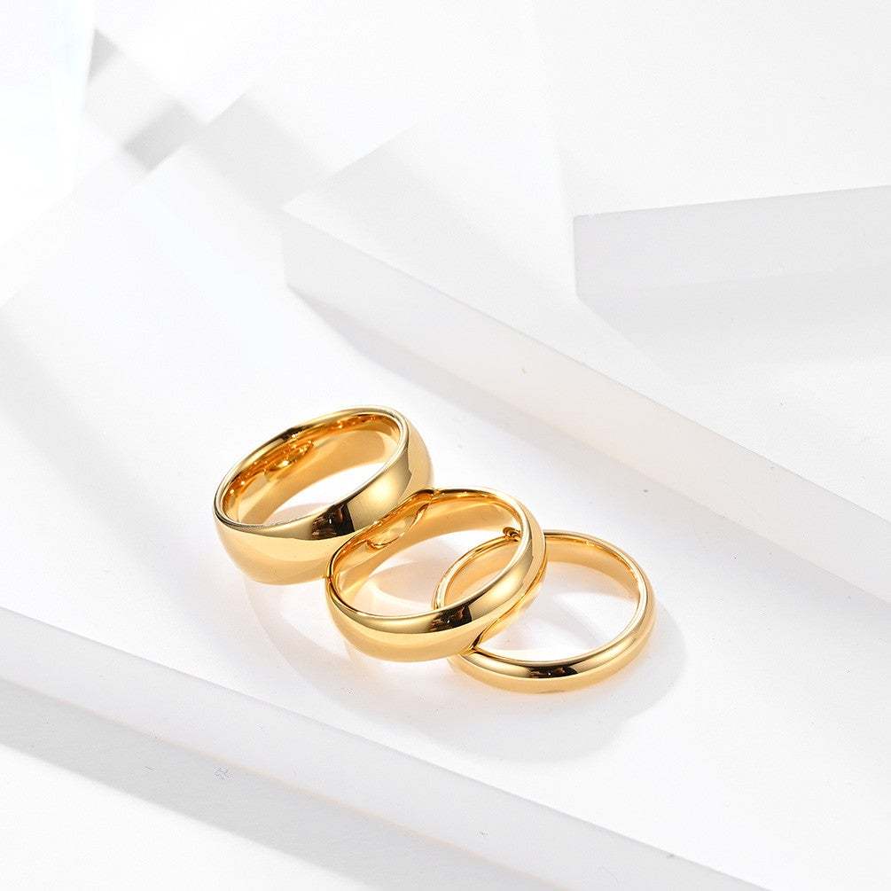 4mm 6mm 8mm Gold Plated Ring-silviax