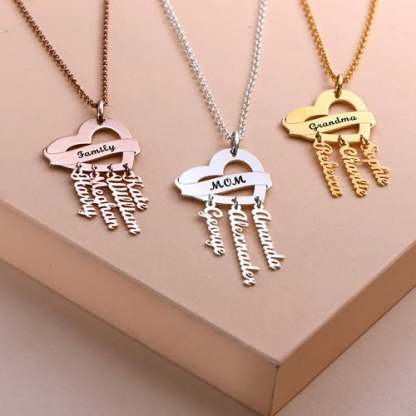 Mother Necklace With 1 To 4 Name Personalized Family Necklace-silviax