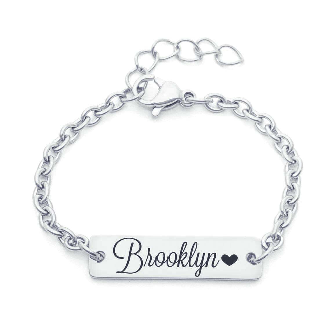 Gold Plated Personalized Engraved Name Bar Bracelet-silviax