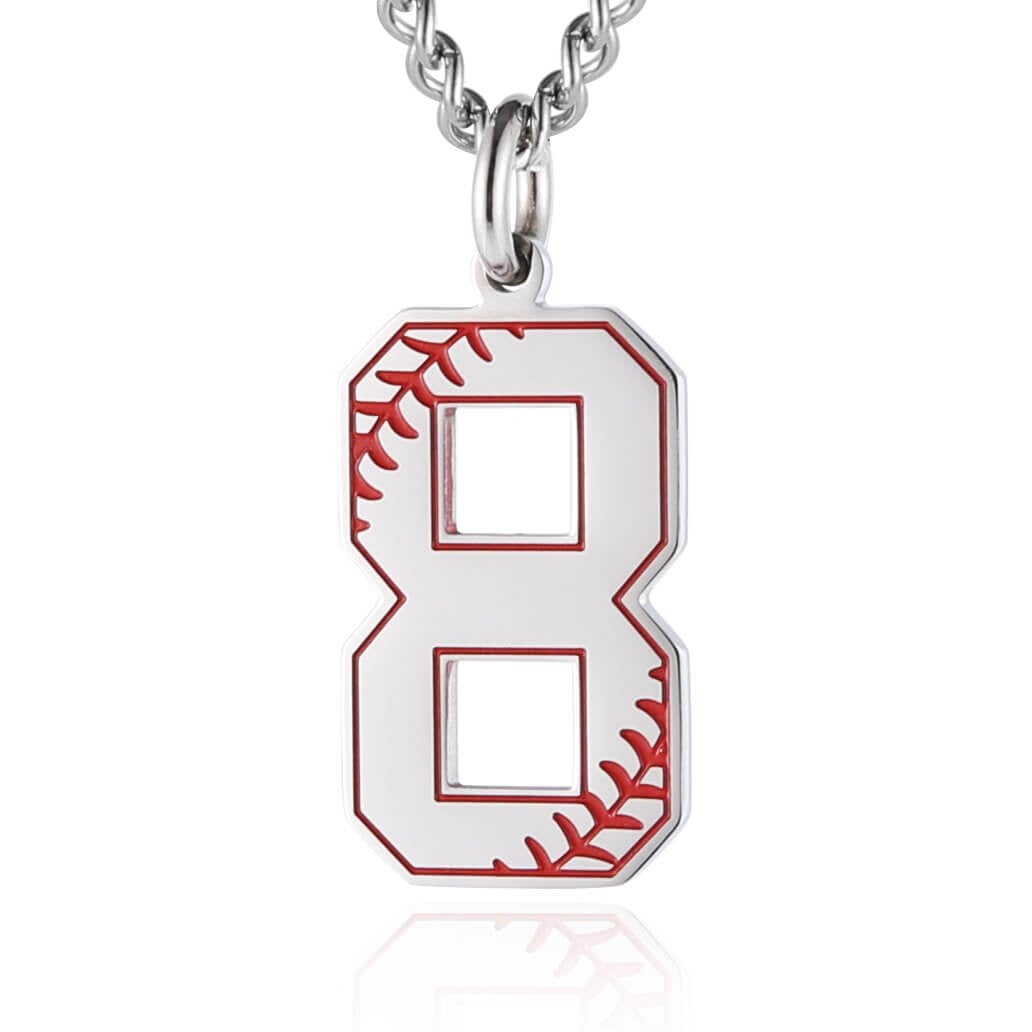 custom baseball number necklace