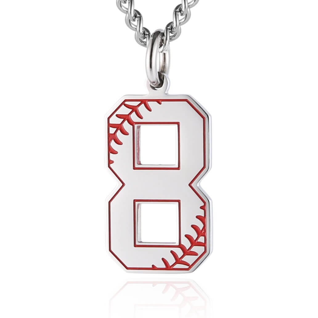 0-9 Baseball Number Pendant Personalized Custom Plated Initial Necklace-silviax