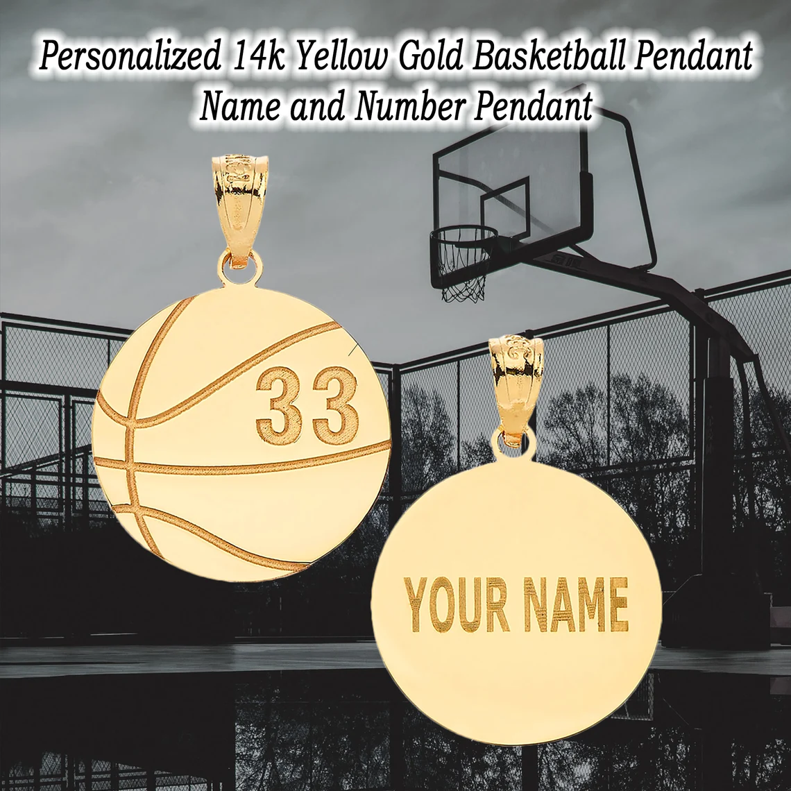 Personalized Basketball Charm Sports Team with Your Name and Number Pendant Necklace-silviax