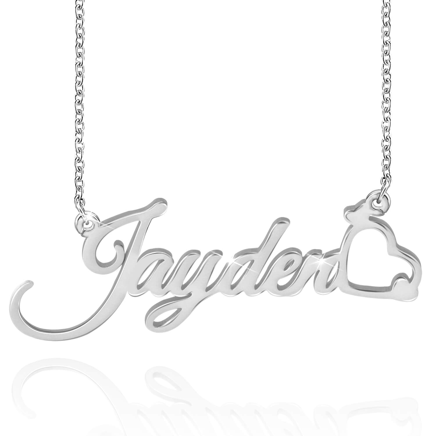 925 Sterling Silver Hollow Heart Personalized Custom Name Necklace Jewelry Gift for Mom Girlfriend Wife-silviax
