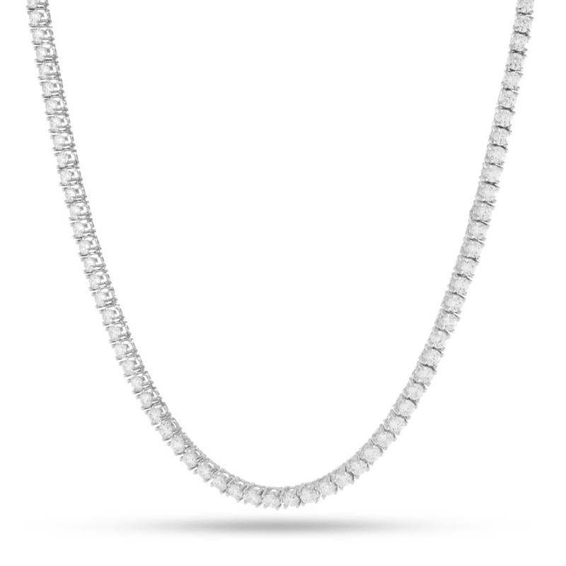 3MM/4MM Tennis Chain White Gold Plated Necklace-silviax