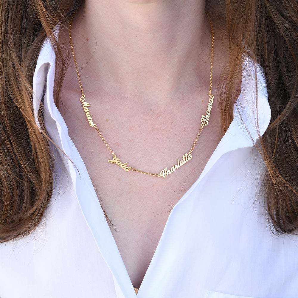 Gold Plated Personalized Family Members Name Necklace-silviax