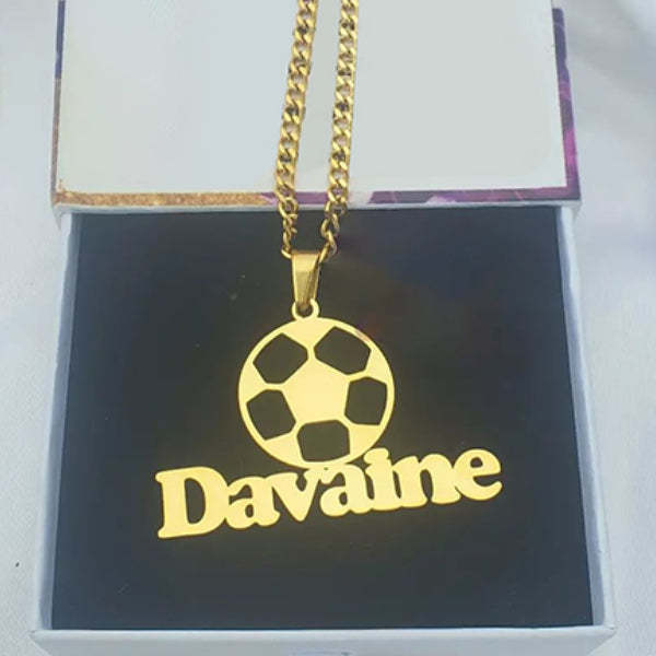 Personalized Sports Football Name Necklace for Men Kids-silviax