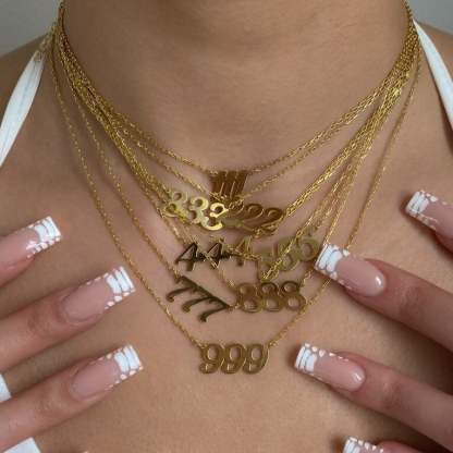 1 To 9 Luck Number Nameplate Personalized Custom Gold Plated Number Necklace-silviax