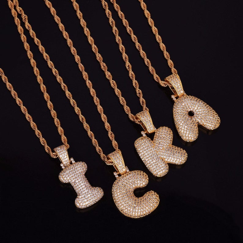 Letter Initial Necklace and Double Layer Two Tone Crown Heart Name Necklace Custom Set Gold-plated-silviax