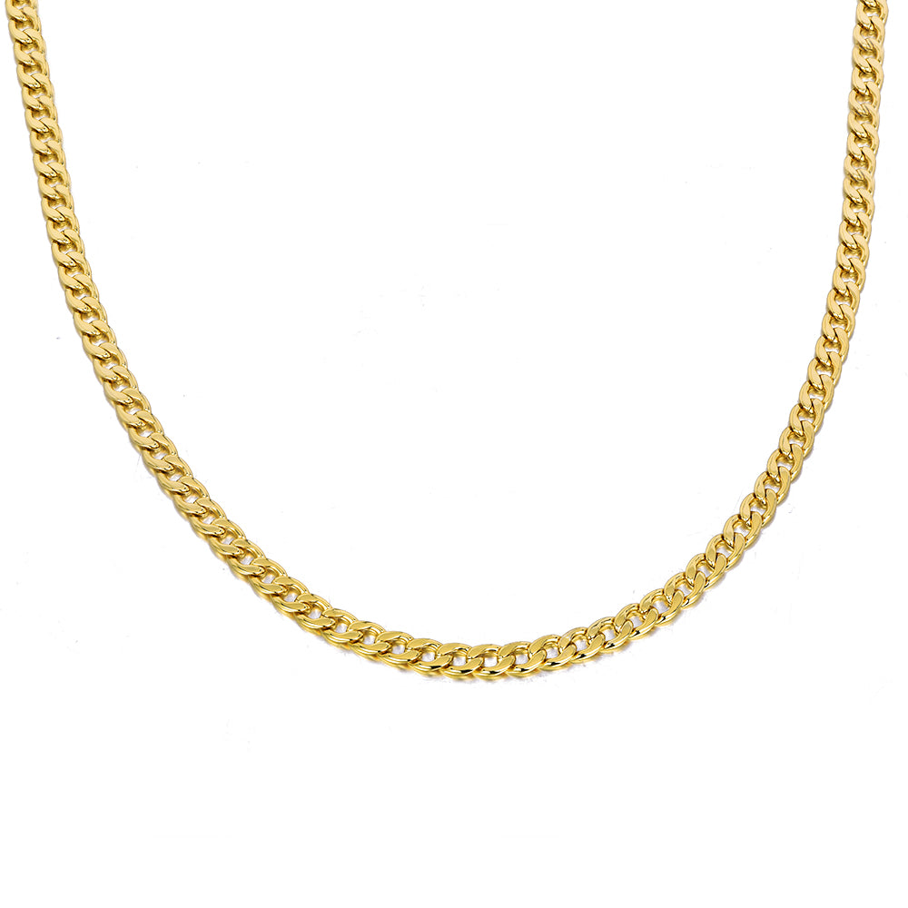 Cuban Link Chain 6mm Gold Plated Necklace Copper Chain-silviax
