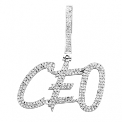 Cuban Chain Iced Out Custom Double Row Zircon 2 to 6 Letters Pendant Initial Necklace-silviax