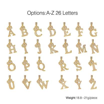 Gold Plated Inlay Crystal Crown Letter Initial Necklace-silviax