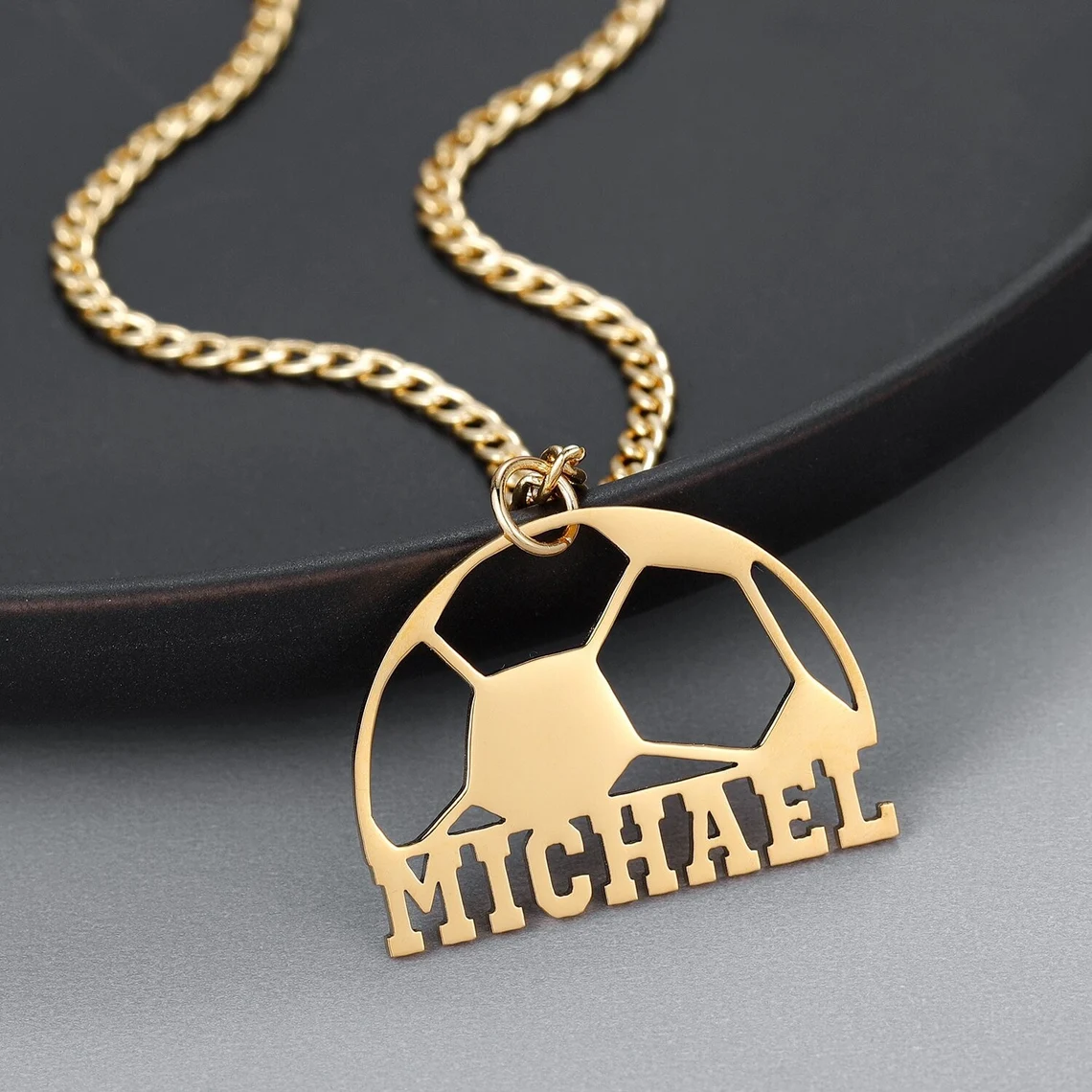 Sport Custom Football Pendant Personalized Soccer Name Necklace-silviax