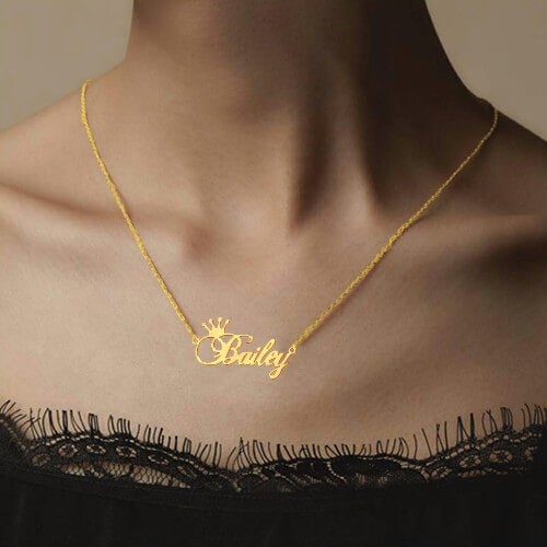 Personalized Crown Name Necklace for 