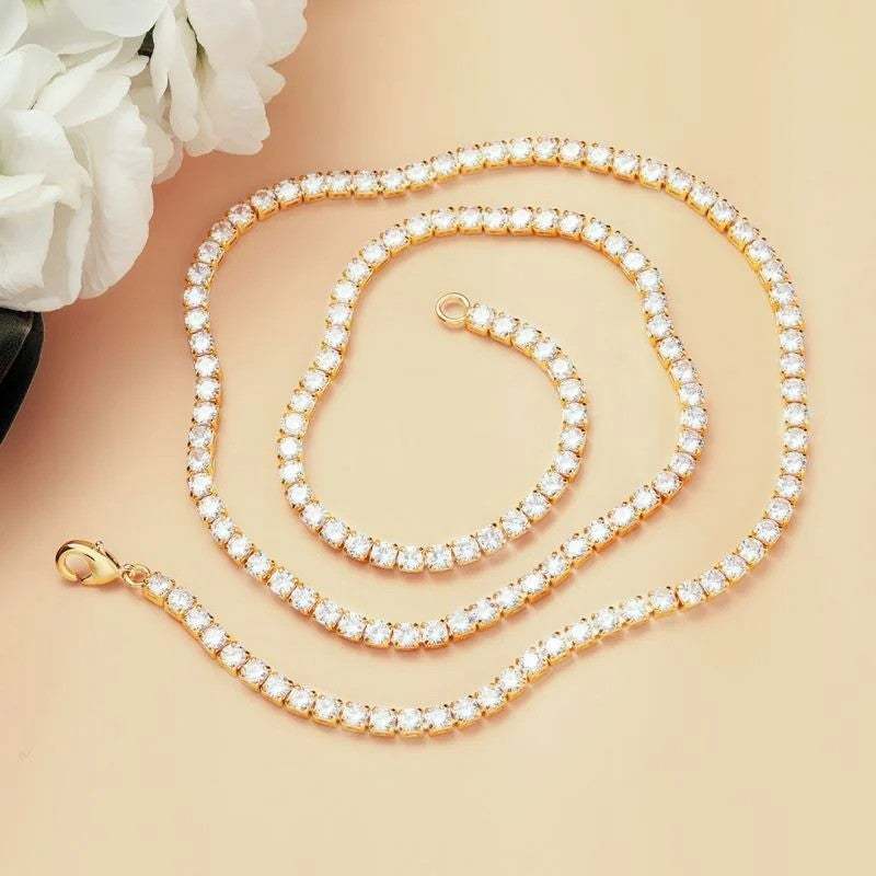 3MM/4MM Gold Plated Tennis Chain Necklace-silviax