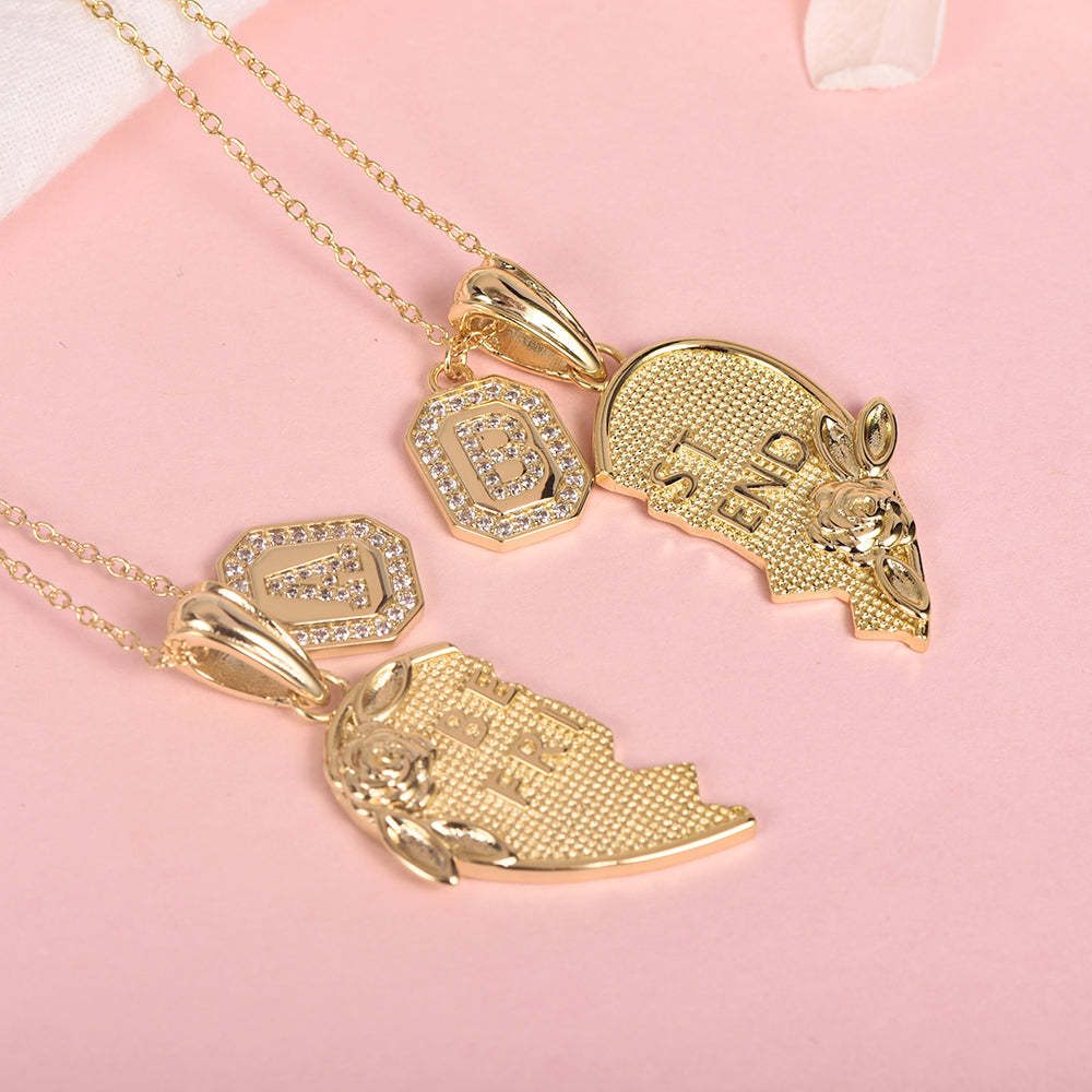 Half Heart Pendant Personalized Custom Gold Plated Name Necklace-silviax