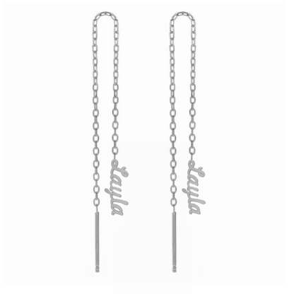 Drop Personalized Gold Plated Name Earrings-silviax