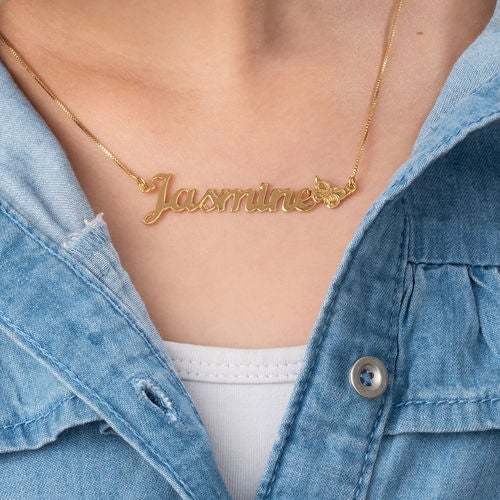 Butterfly Nameplate Pendant Gold Plated Name Necklace Personalized Custom Jewelry Gift-silviax