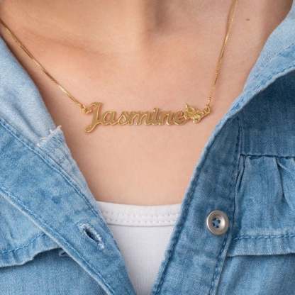 Butterfly Nameplate Pendant Gold Plated Name Necklace Personalized Custom Jewelry Gift-silviax