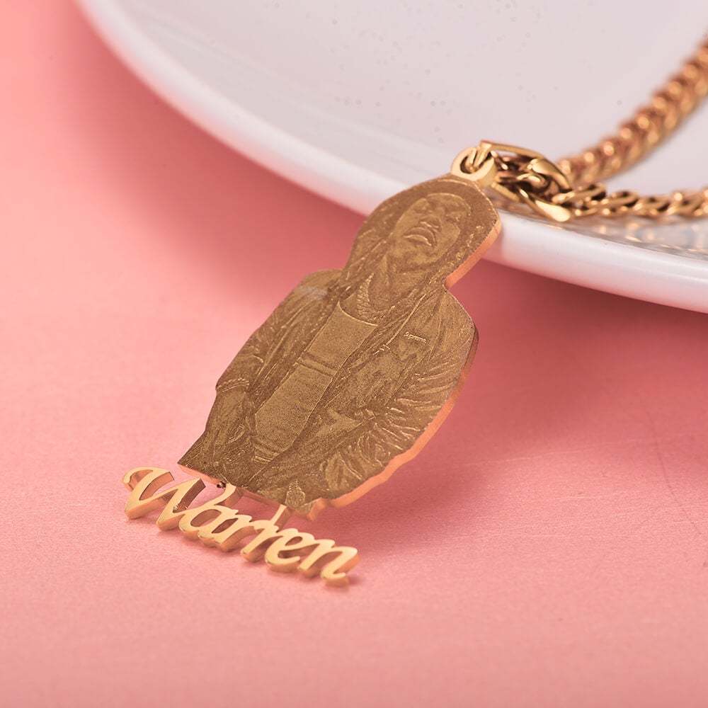Photo Name Pendant Personalized Custom Gold Plated Name Necklace-silviax