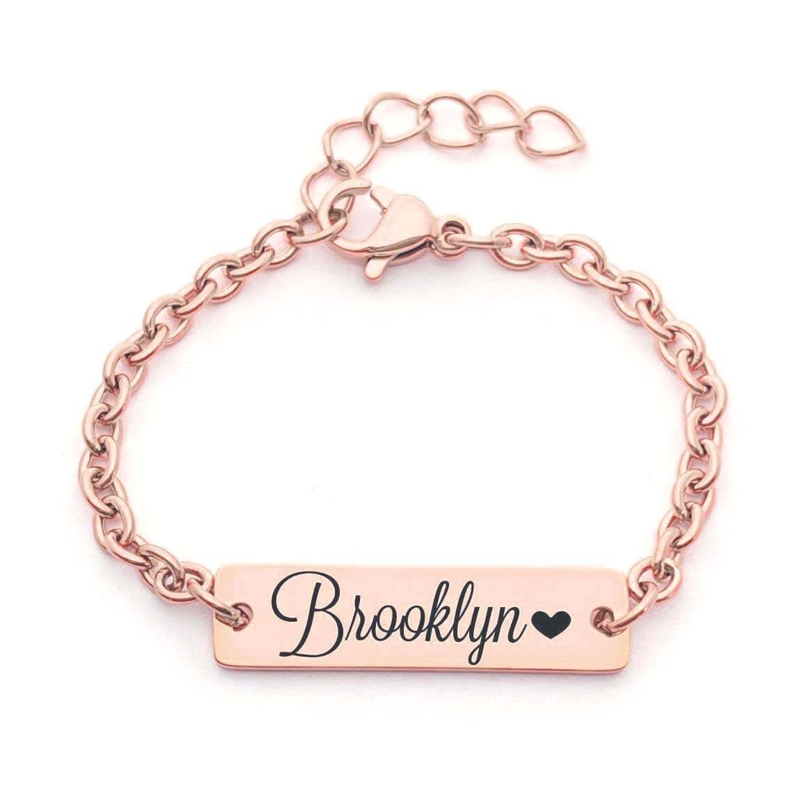 Gold Plated Personalized Engraved Name Bar Bracelet-silviax