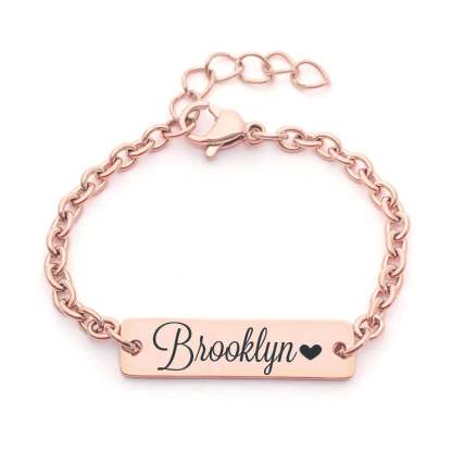 Gold Plated Personalized Engraved Name Bar Bracelet-silviax
