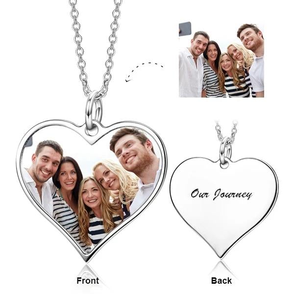Love Heart Personalized Color Photo Necklace-silviax