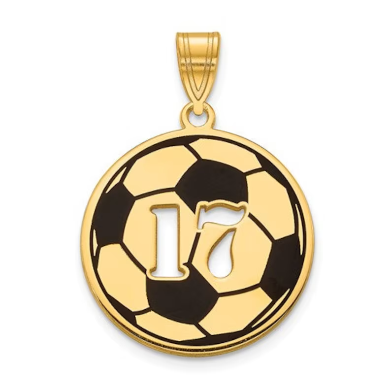 Personalized Custom Gold Plated Sport Cutout Number Soccer Pendant Necklace-silviax