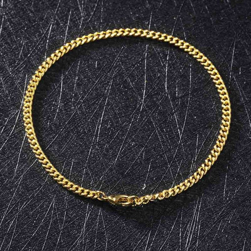 5mm Cuban Chain Gold Plated Bracelet-silviax