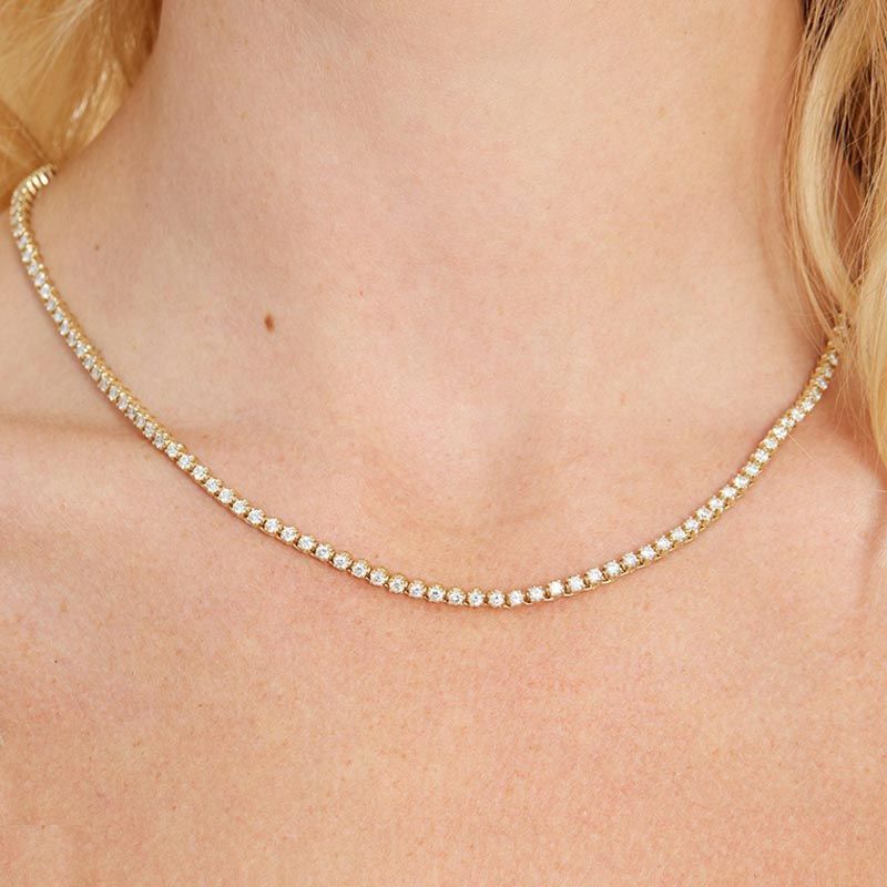 3MM/4MM Gold Plated Tennis Chain Necklace-silviax