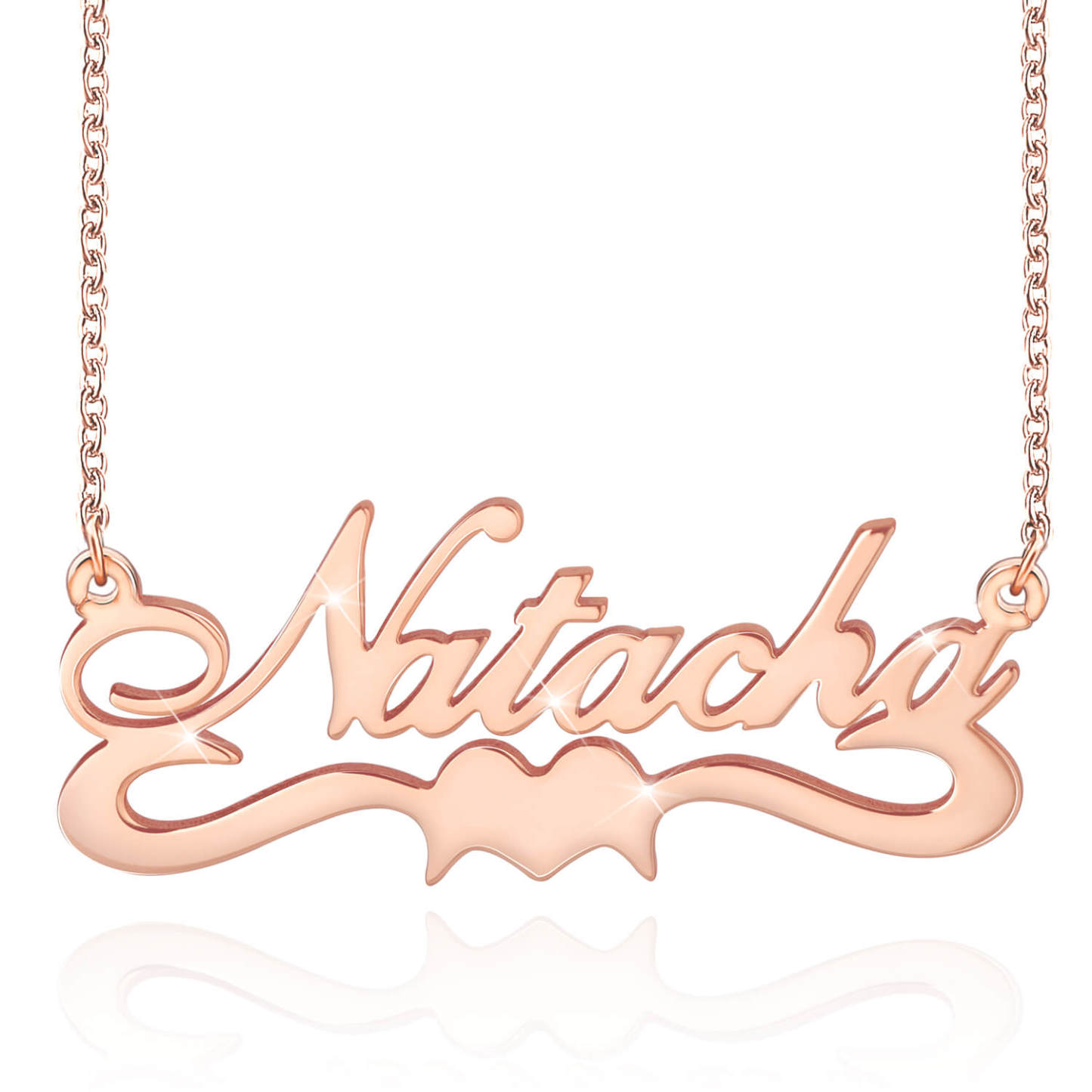 Love Heart Gold Plated Custom Name Necklace-silviax