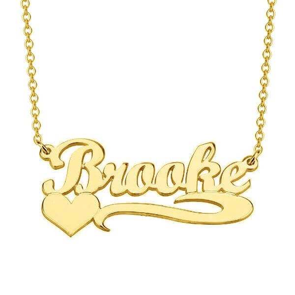 Gold Plated Heart-shaped Personalized Name Necklace-silviax