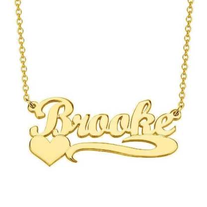 Gold Plated Heart-shaped Personalized Name Necklace-silviax