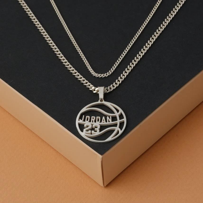 Personalized Hollow Basketball Number Pendant Custom Sports Necklace-silviax