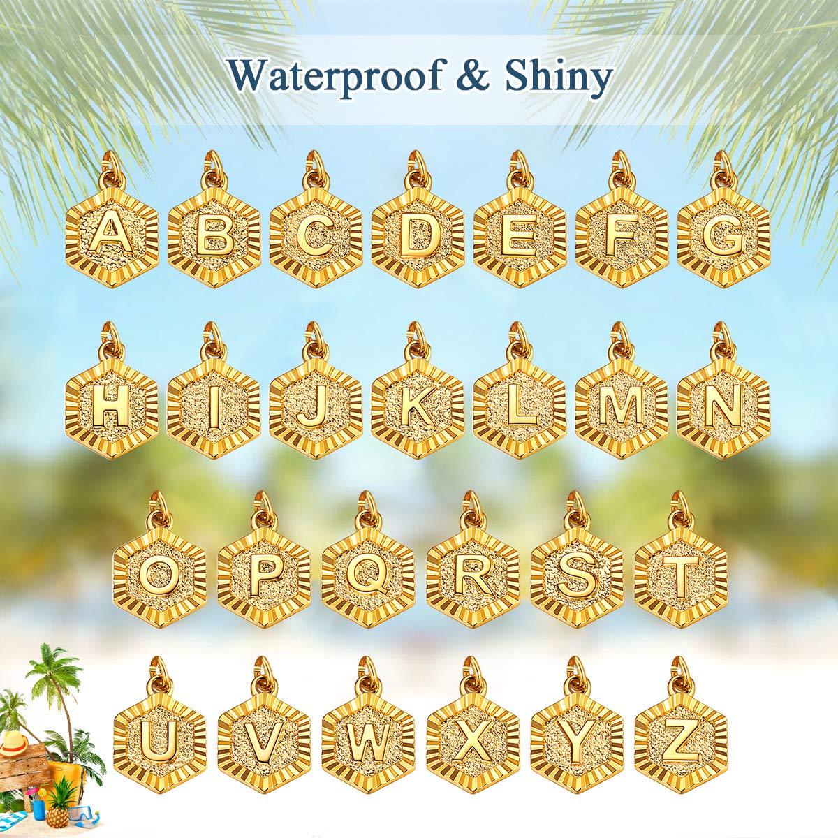 Hexagon Initial Letter Gold Plated Anklet-silviax
