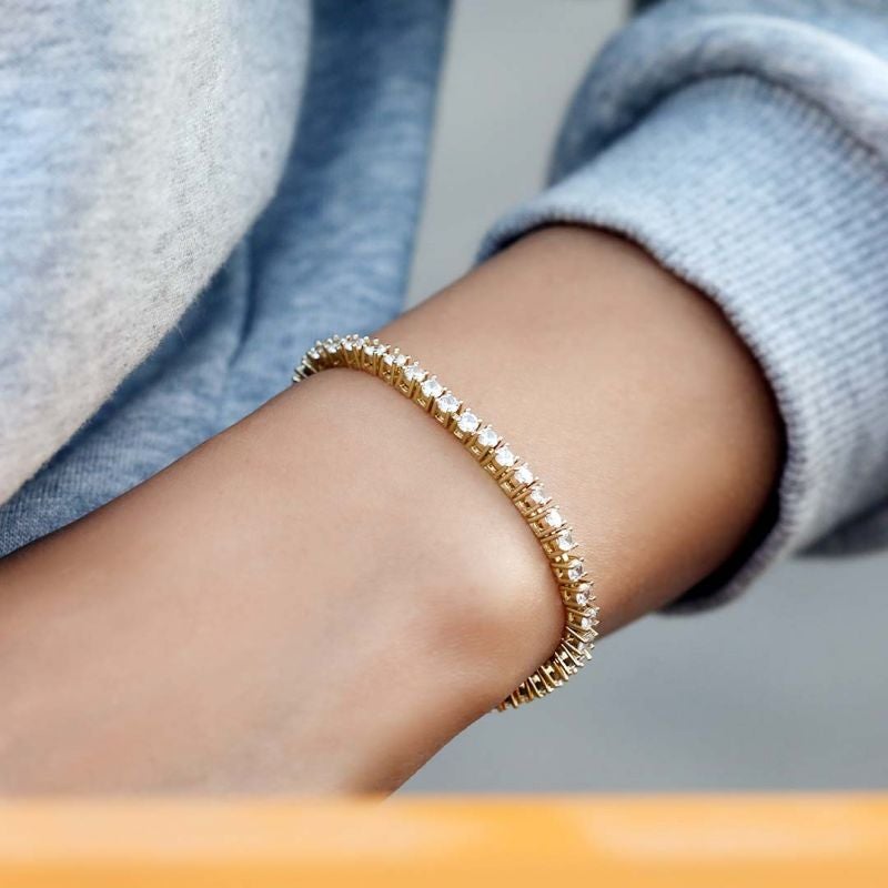 3mm Tennis Chain Gold Plated Bracelet-silviax