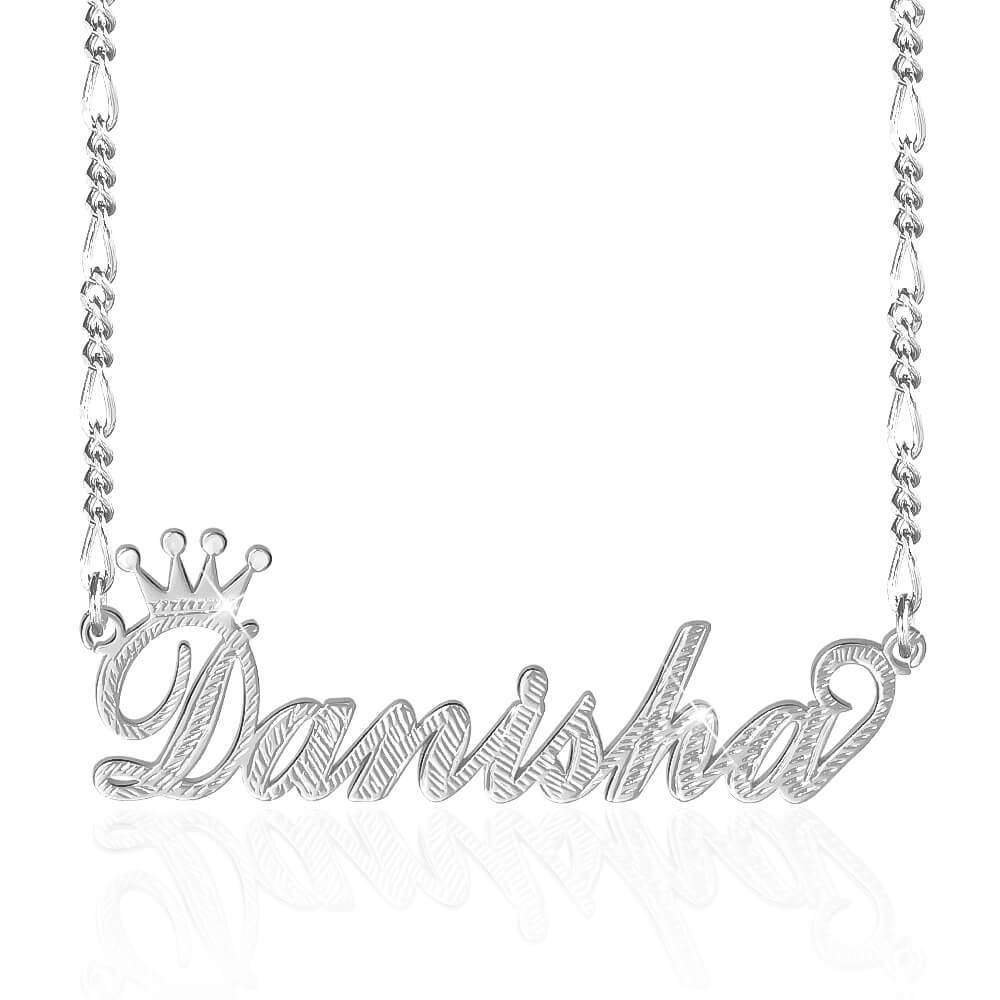 Gold Plated Crown Personalized Custom Name Necklace-silviax