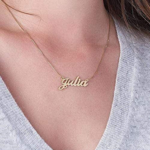 Classic Personalized Gold Plated Name Necklace O Chain For Girls Women-silviax
