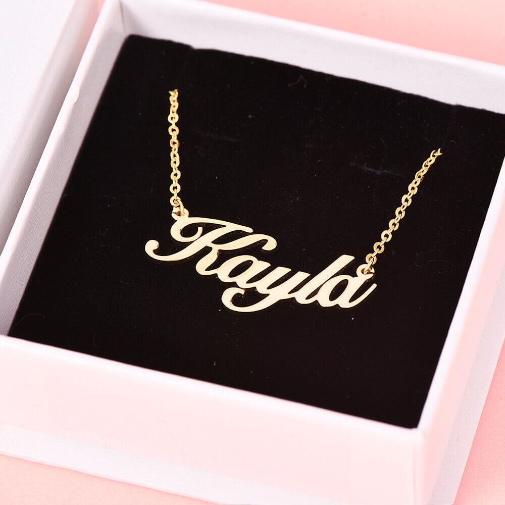 Nameplate Pendant Personalized Custom Gold Plated Name Necklace Silviax 