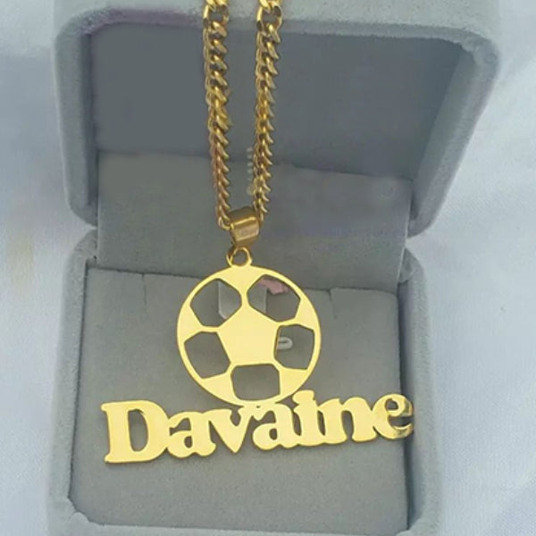 Personalized Sports Football Name Necklace for Men Kids-silviax