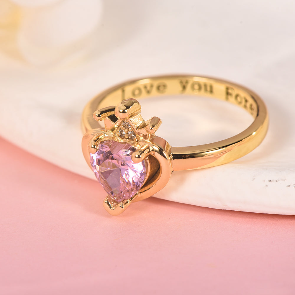 Gold Plated Personalized Custom Name Ring Anniversary Ring-silviax